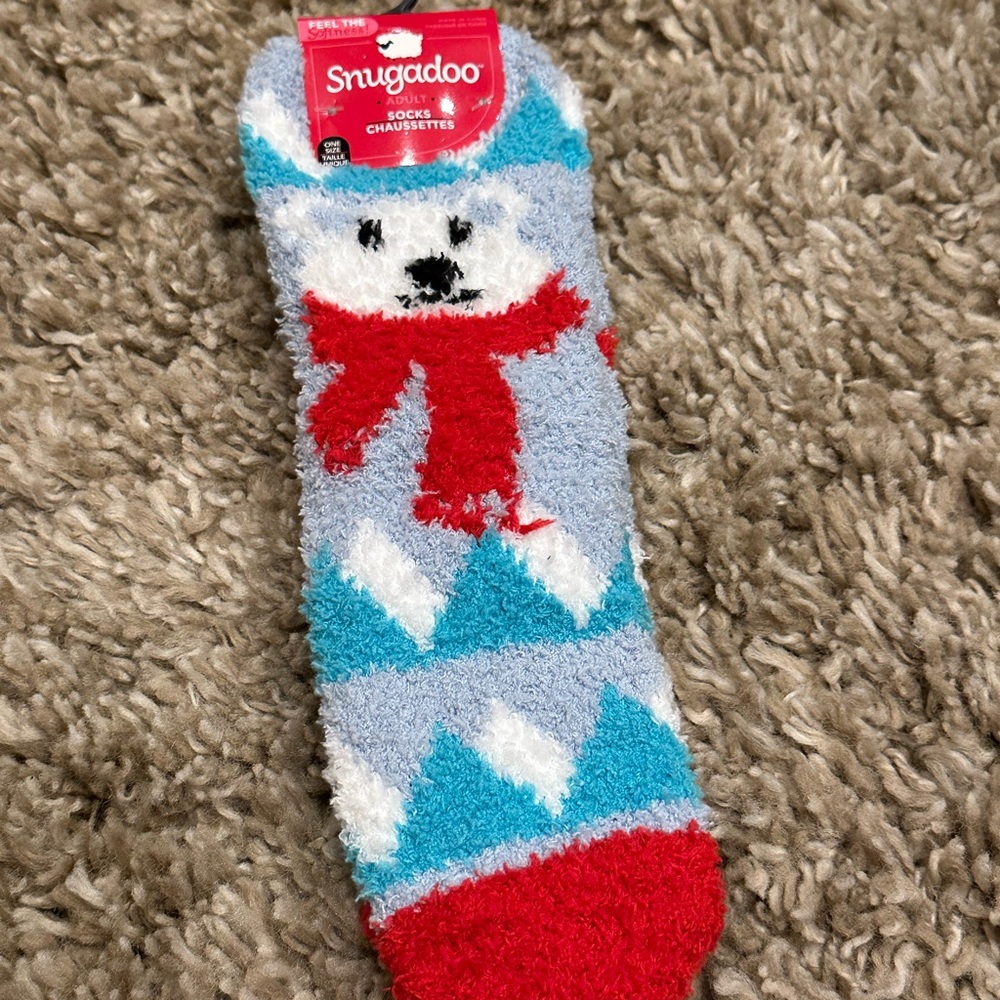 Snugadoo Polar Bear Fuzzy Socks NWT